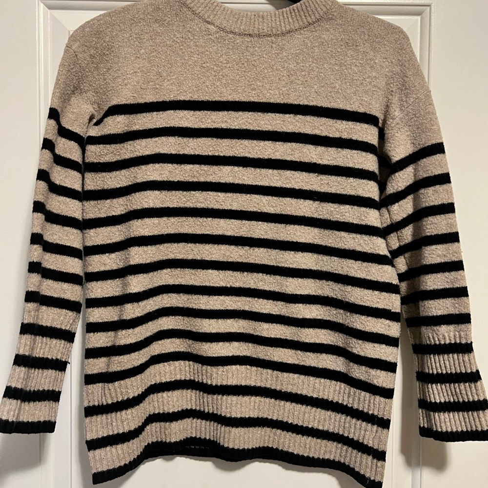 Striped Beige Knit Sweater